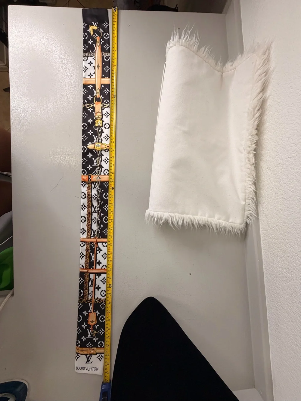 Black & White Monogram Silk Twilly Scarf